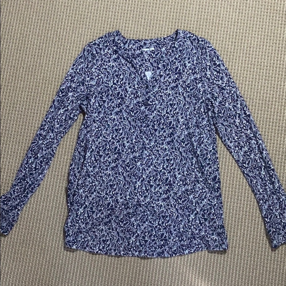 Blue Floral Long sleeved shirt
